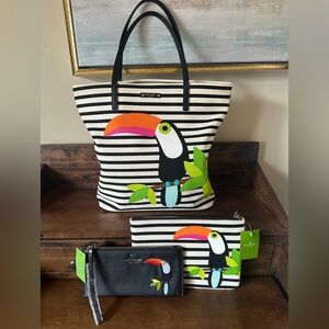 Kate Spade NEW RARE TOUCAN 3 PIECE BUNDLE SET
